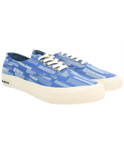 Seavees Blue Legend Embroidery Shoes Canvas (Archived)