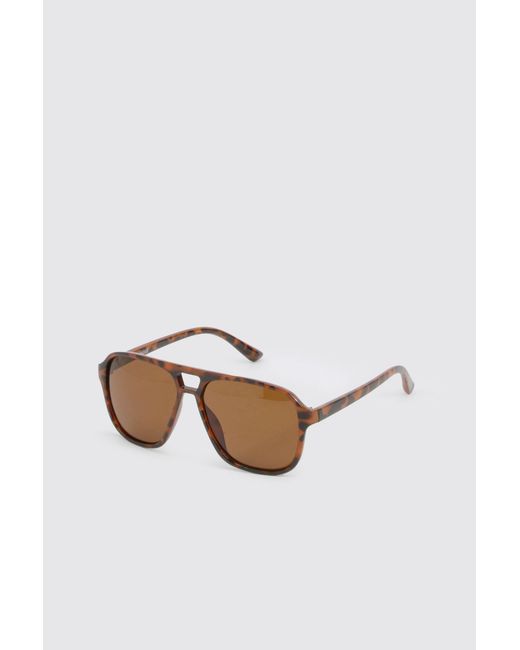 Boohoo Black Oversized Retro Aviator Sunglasses