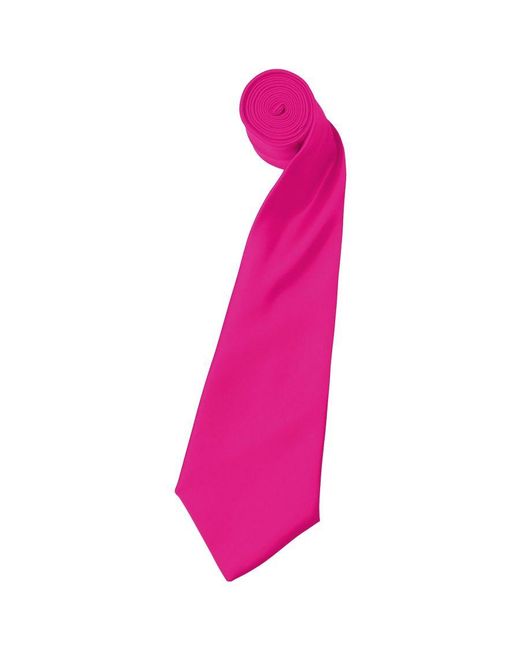PREMIER Pink Plain Satin Tie (Narrow Blade) (Pack Of 2) () for men