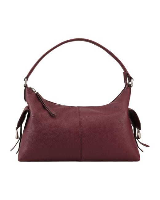 Dents Purple Regency Leather Shoulder Bag