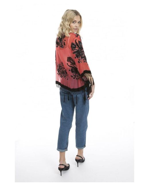 Jayley Blue Silk Devore Short Jacket