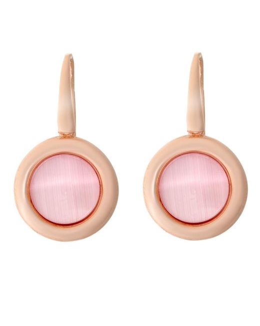 Orphelia Pink 'Isabella' 925 Sterling Drop Earrings