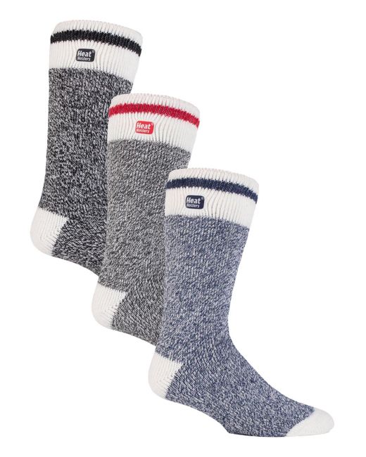 Heat Holders Gray 3 Pack Multipack Insulated Thermal Socks For Winter for men