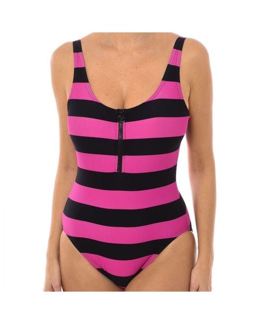 Michael Kors Red Classic Style Swimsuit With Zipper Mm4M810