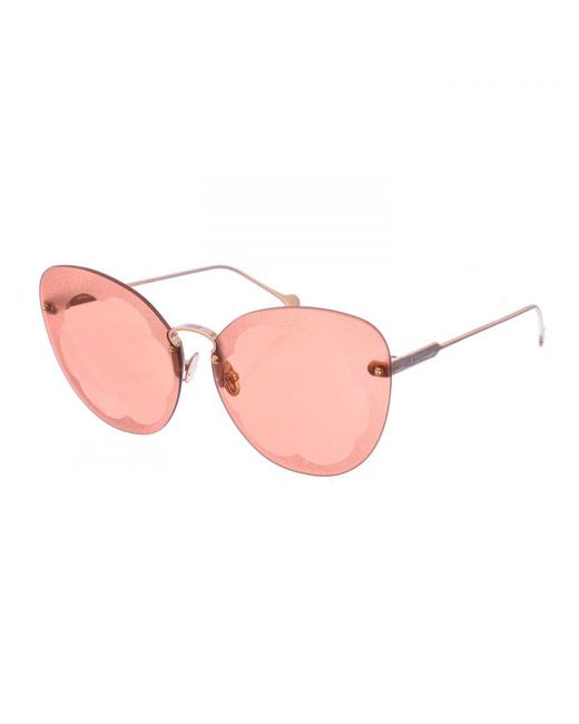 Ferragamo Pink Sf178S Cat-Eye Metal Sunglasses