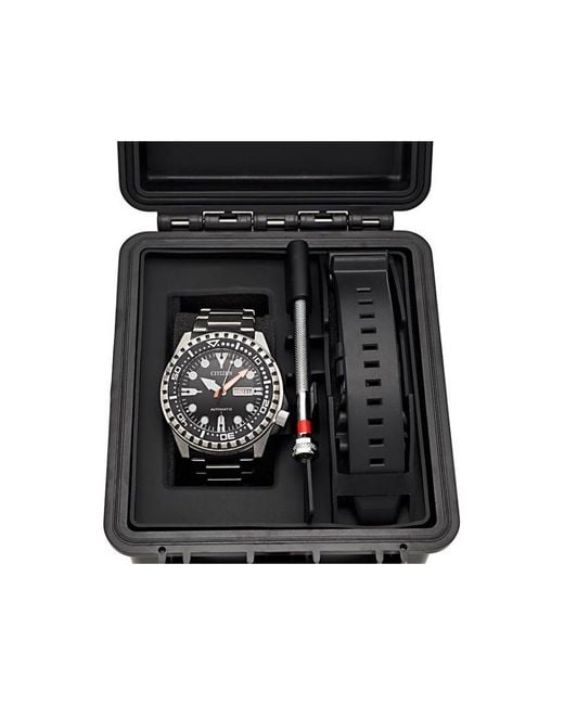 Citizen Black Mans Nh8380-66e Automatic Sports Watch Stainless Steel for men