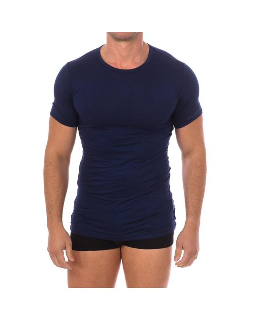 Bikkembergs Blue Fashion Bamboo Short Sleeve T-Shirt Bkk1Uts03Si for men