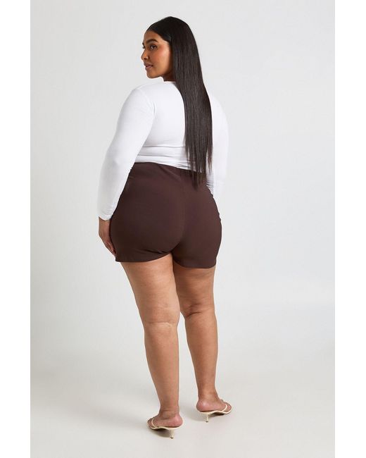 Boohoo White Plus Bengaline Wrap Skort