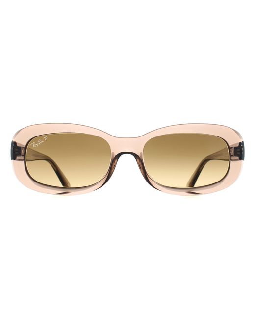 Ray-Ban Brown Oval Transparent Gradient Polarized Rb2221