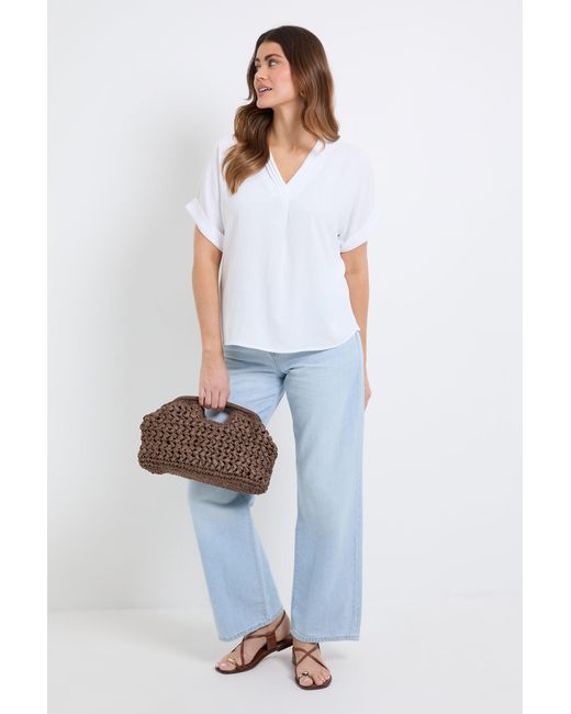 Wallis White Pintuck Detail T Shirt