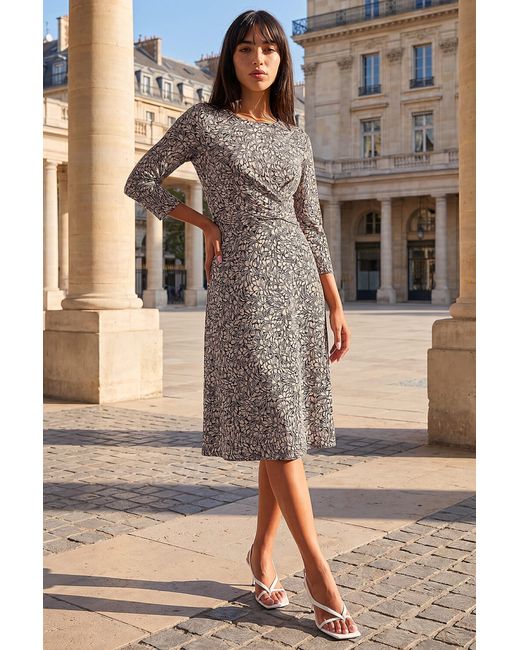 Roman Brown Petite Twist Front Dress