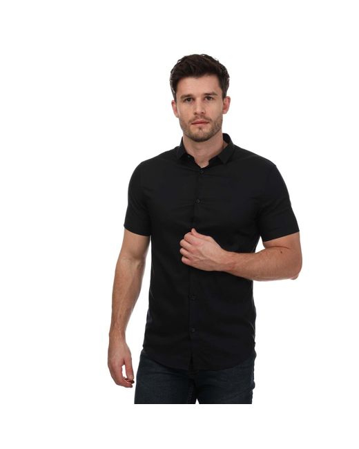 Armani Black Short Sleeve Shirt for men