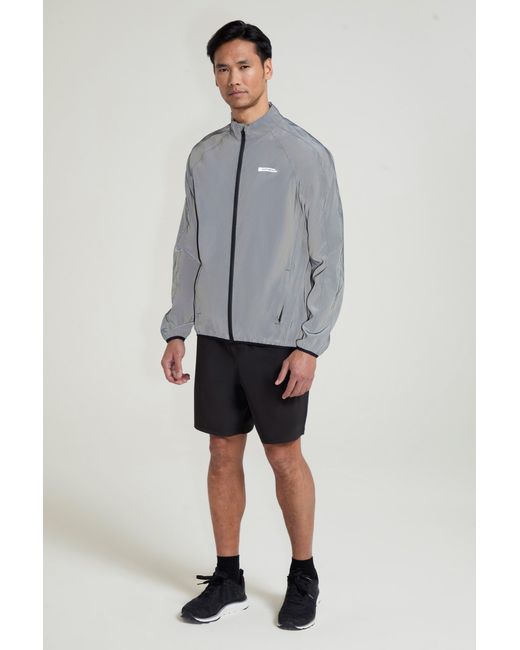 Mountain Warehouse Blue '360' Reflective Jacket Water Resistant Breathable Running Coat for men