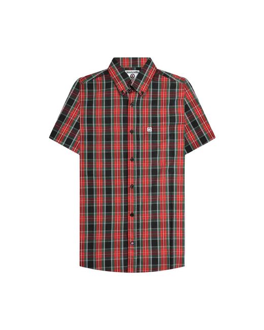 Lambretta Red Adult Checked Shirt Cotton