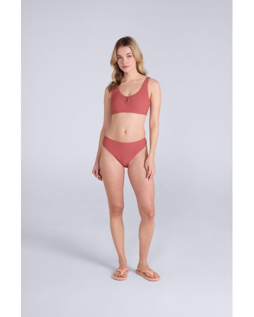 Mountain Warehouse Pink 'Florence' Ribbed Bikini Top Chlorine & Salt Water Resistant Stretchy Swimwear Polyamide