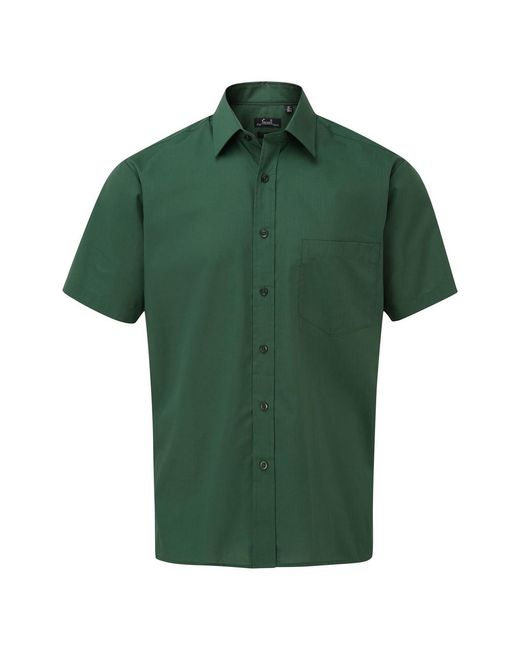 PREMIER Green Short Sleeve Poplin Shirt (Bottle) for men