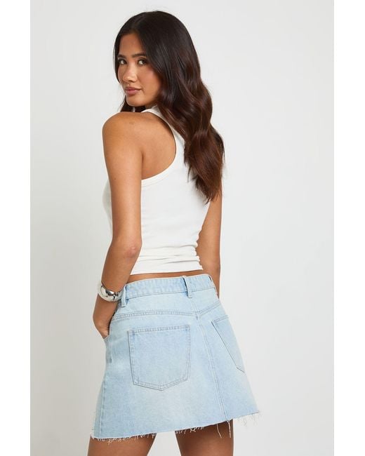 Boohoo Blue Seam Detail Mini Skirt