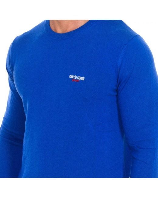 Roberto Cavalli Blue Fsx600 Long Sleeve Jersey for men