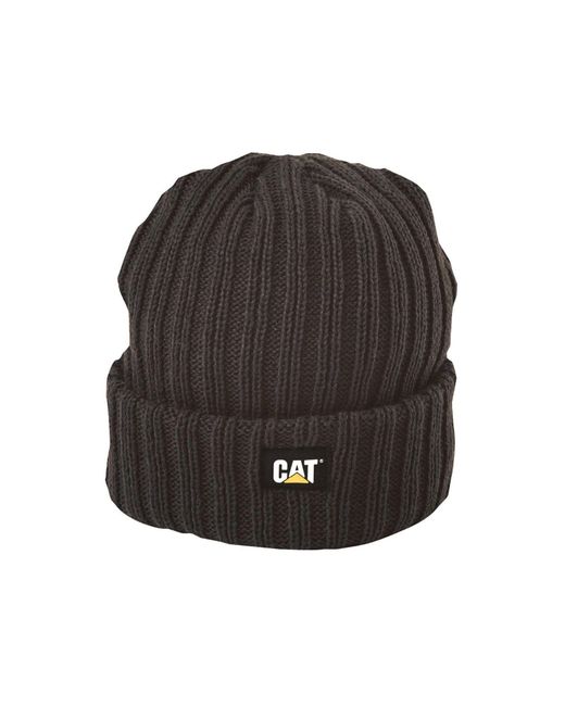 Caterpillar Black Rib Watch Adults Beanie Hat