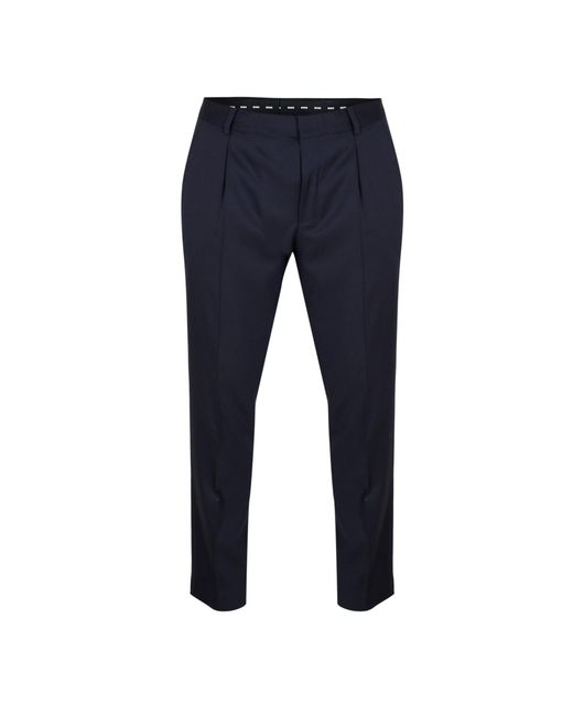 Boss Blue Straight Trousers H for men