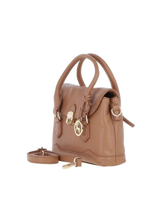 Ashwood Leather Brown Elegant Handbag With Detachable Crossbody Strap
