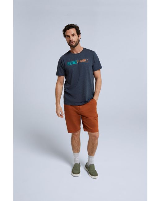 Mountain Warehouse Blue 'Jacob' Cotton T-Shirt Comfy Beach Summer Casual Tee for men