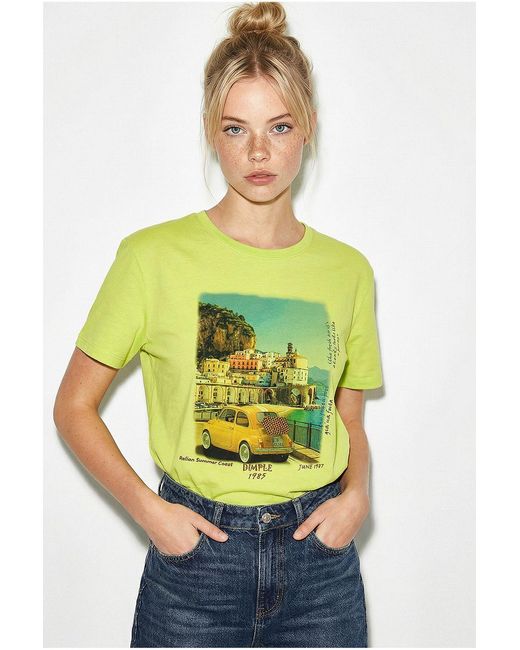 Bianco Lucci Gray Printed Crew Neck T-Shirt