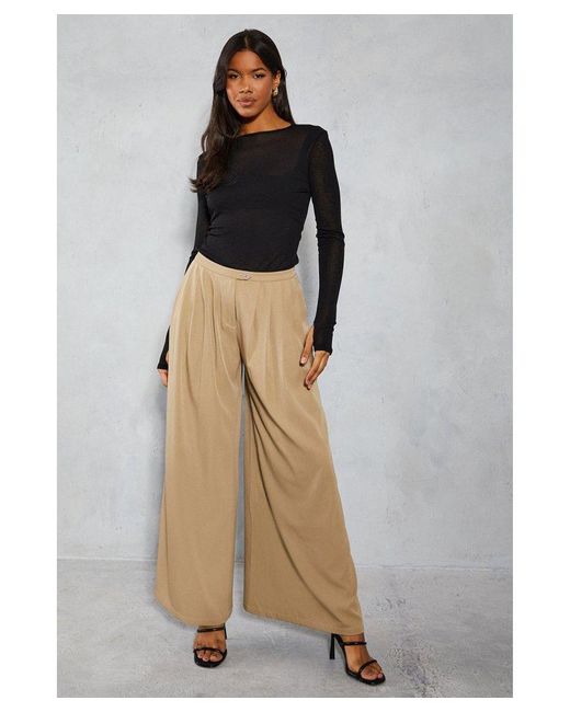 MissPap Gray Tailored Mid Rise Oversized Wide Leg Trousers