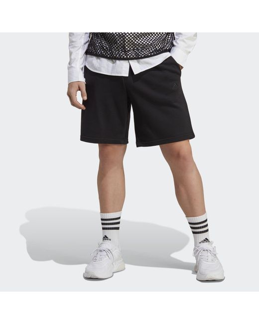 Adidas Black All Szn French Terry Shorts for men