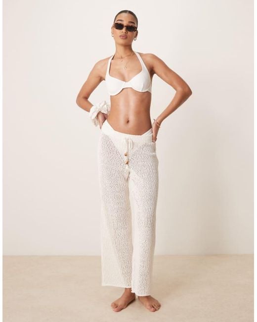 Abercrombie & Fitch Natural Swim Sheer Knitted Trouser
