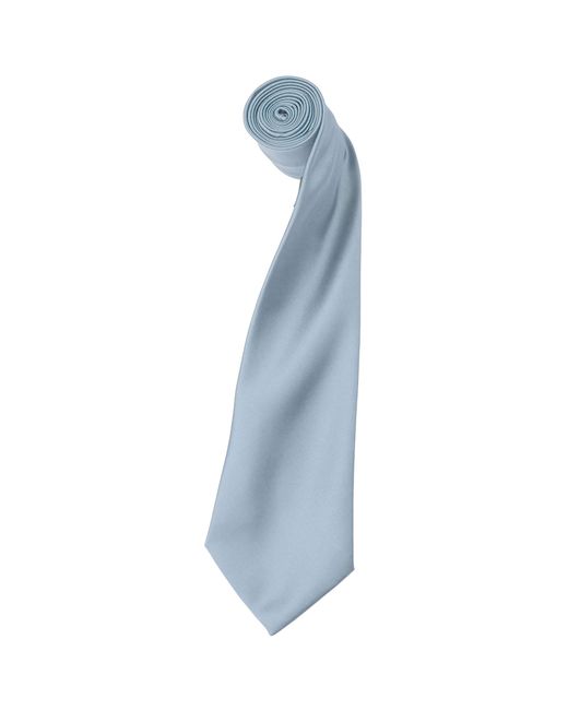 PREMIER Blue Plain Satin Tie (Narrow Blade) (Pack Of 2) (Light) for men