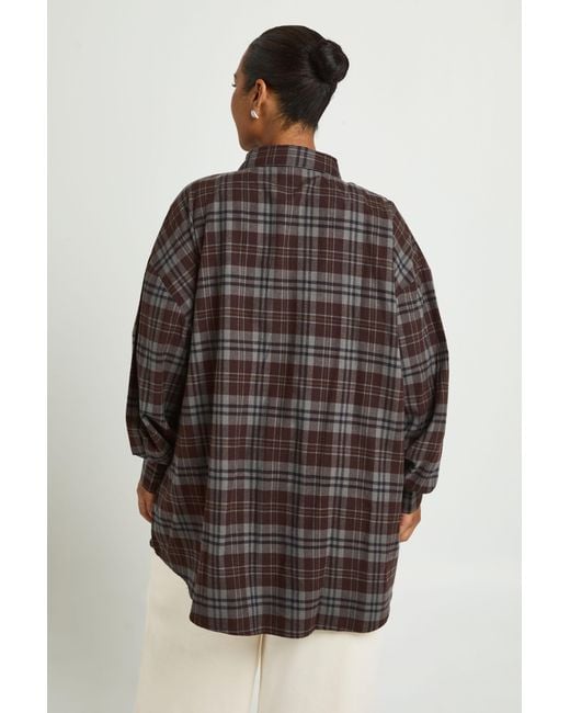 Boohoo Black Plus Oversized Check Shirt