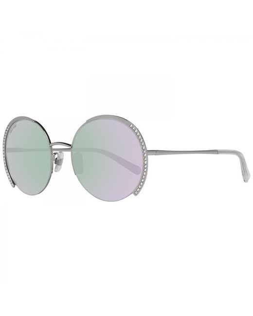 Swarovski Metallic Metal Sunglasses With Oval Shape Sk0280