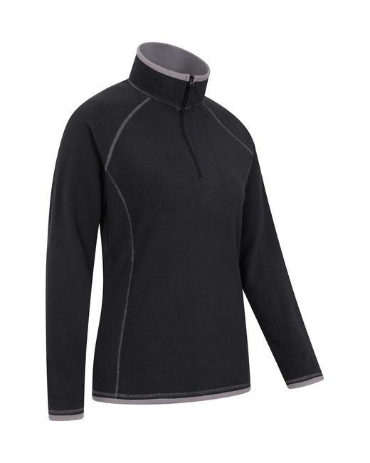 Mountain Warehouse Black 'Montana' Microfleece Jacket Half Zip Breathable Quick Dry Sweater
