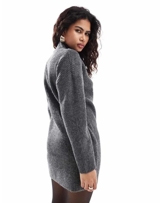 Pimkie Black High Neck Knitted Mini Jumper Dress