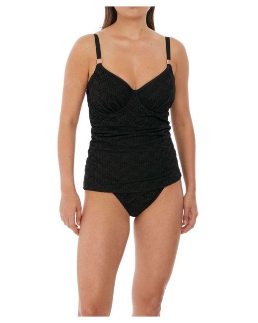 Fantasie Black Marseille Bardot Gathered Full Cup Tankini