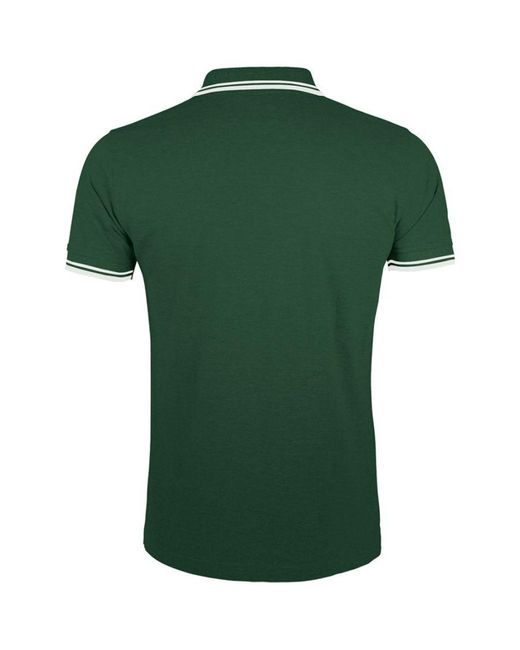 Sol's Green Pasadena Tipped Short Sleeve Pique Polo Shirt (Forest/ for men