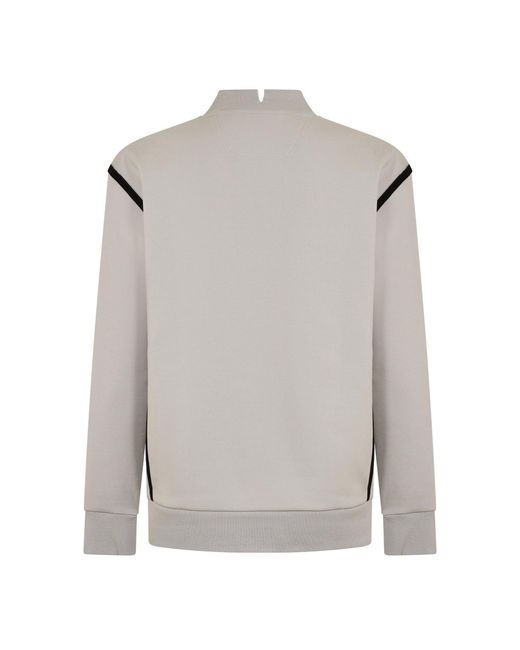 Boss Gray Mock Neck High Collar Long Sleeve Polo Shirt for men