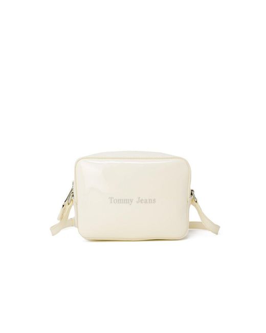 Tommy Hilfiger White Shoulder Bag With Zip Closure