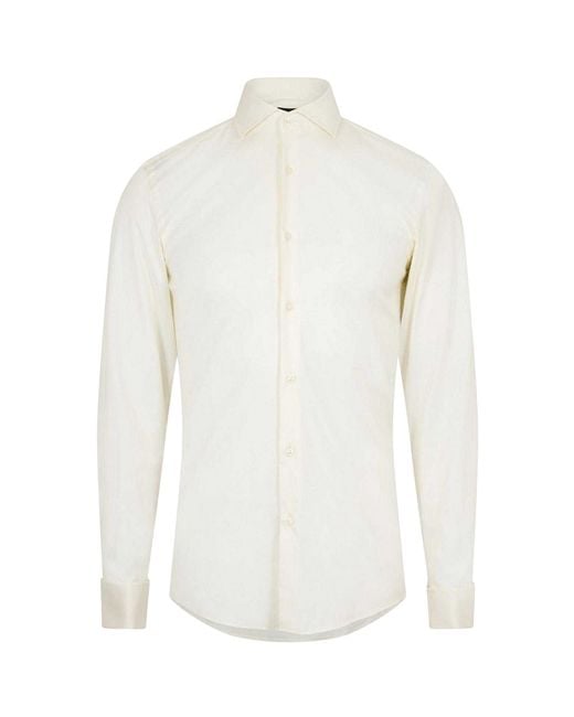 Boss White H-Hank Oxford Long-Sleeved Formal Shirt for men