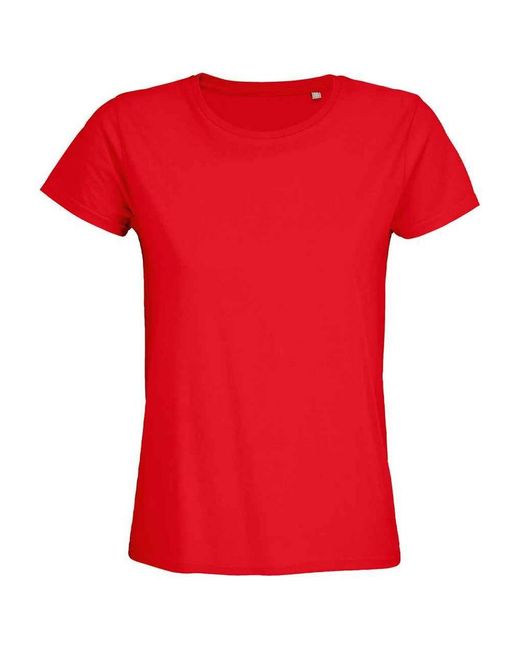 Sol's Red Ladies Pioneer Organic T-Shirt (Bright) Cotton