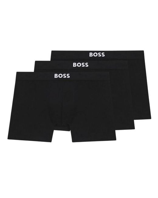 Boss Black Polycotton Boxer Briefs (Pack Of 3) for men