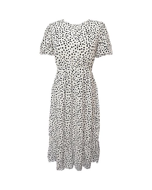 I Saw It First Multicolor Polka Dot Puff Sleeve Midi Dress