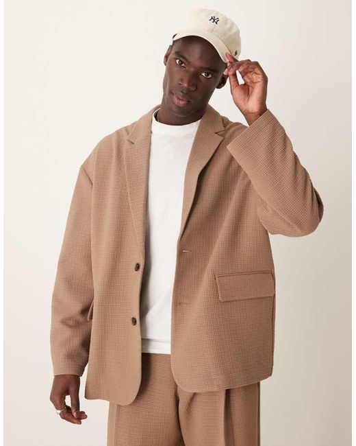 ASOS Natural Slouchy Oversized Suit Jacket for men