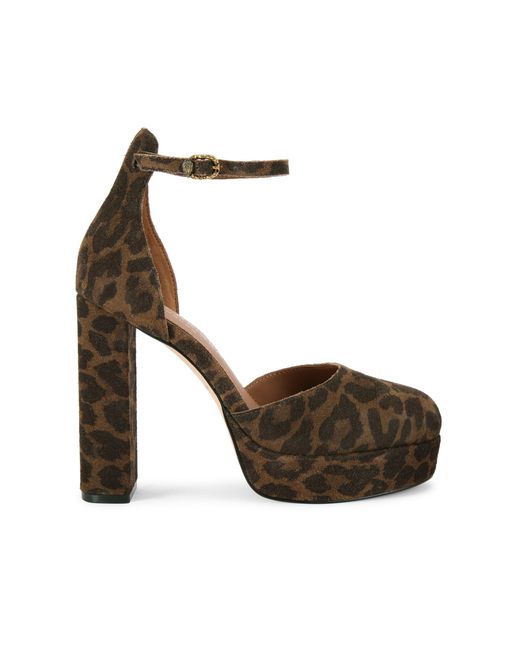 Kurt Geiger Brown Suede Shoreditch Platform Court Heels