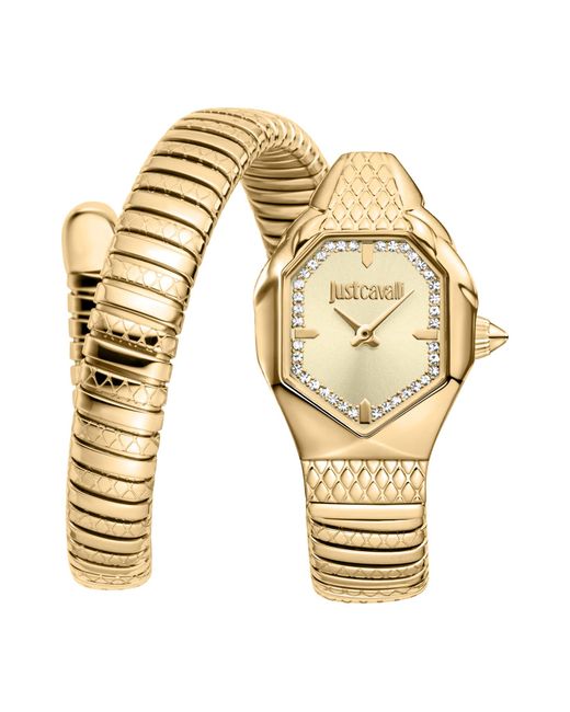 Just Cavalli Metallic Snake Watch, Color Case, Dial, Stainless Steel Bracelet