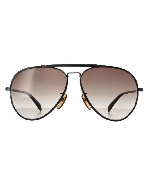 David Beckham Brown Aviator Dark Ruthenium Gradient Db7003/S for men