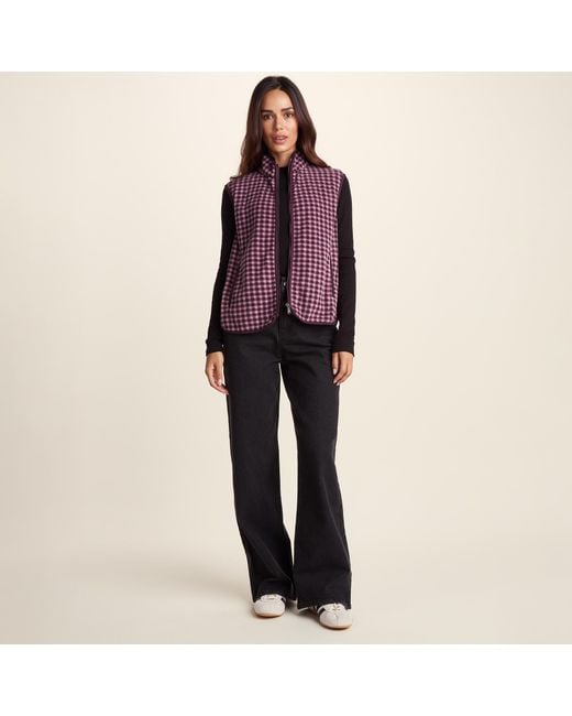 TOG24 Purple Firth Gingham Midweight Microfleece Gilet