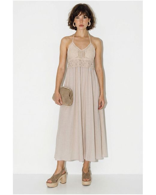 Bianco Lucci Natural Midi Skirt