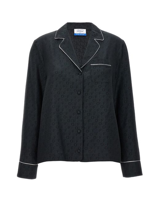 Off-White c/o Virgil Abloh Black Off /Ladies Logo Lapel Collar Shirt